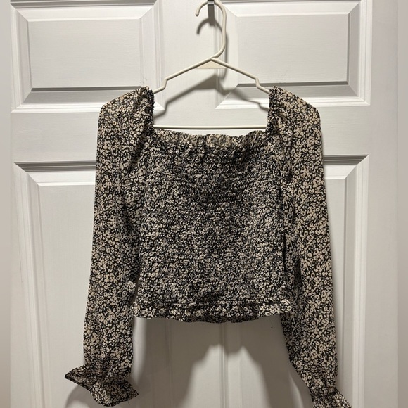 Japna Tops - Japna Floral Print smocked shirt